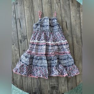 Toddler girls maxi sundress girls 2t summer dress pink blue white floral Aztec